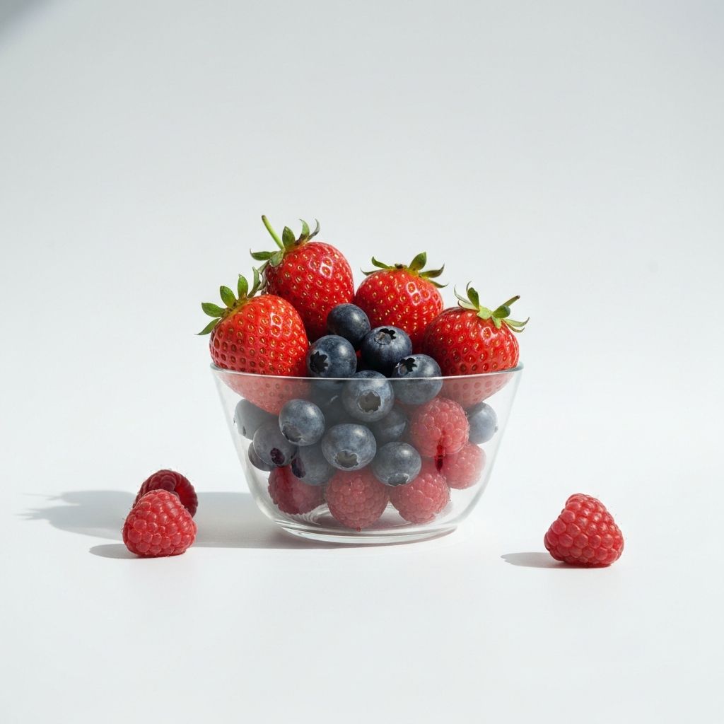 Natürliche Beeren in minimalistischer Präsentation
