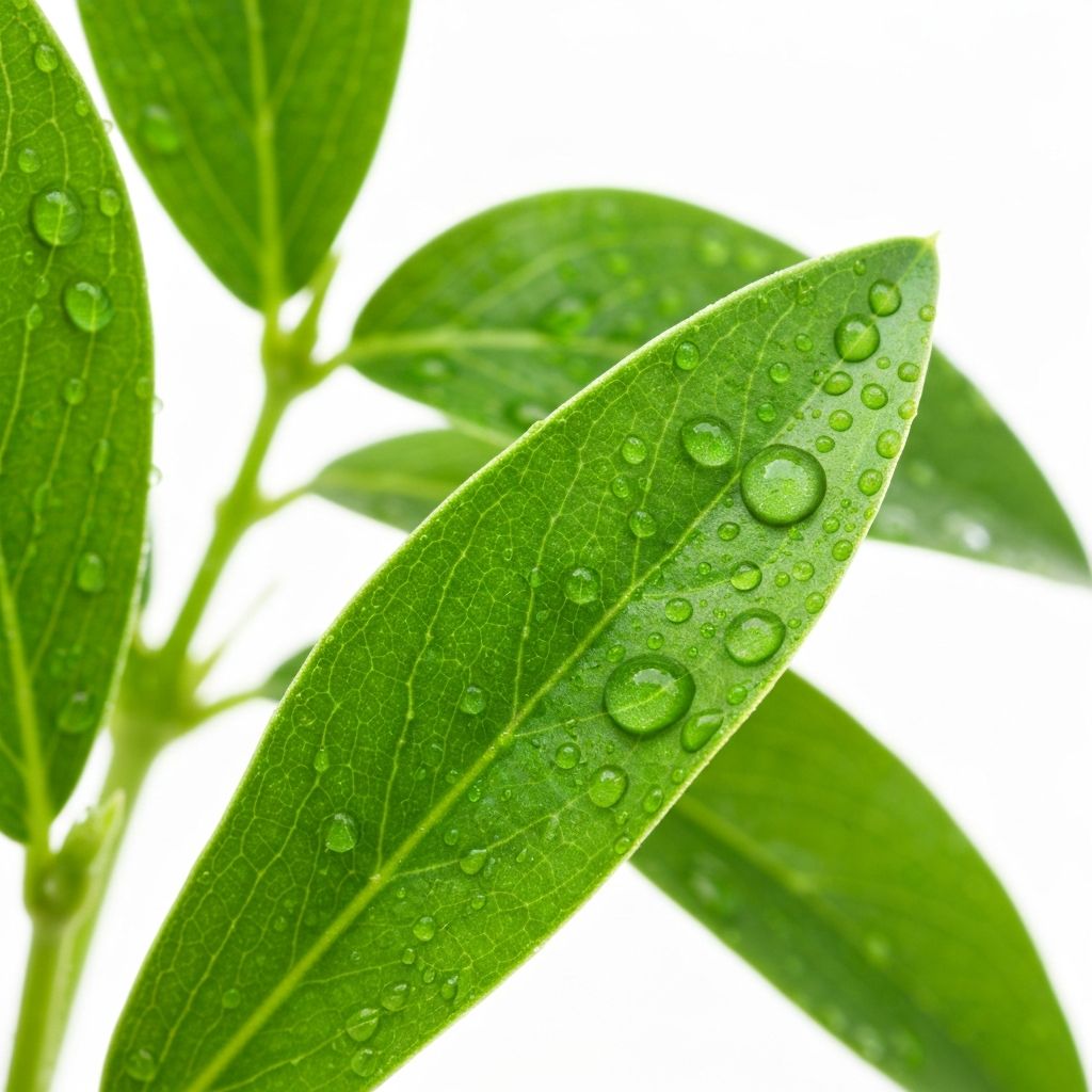 Pflanzenblätter mit Wassertropfen